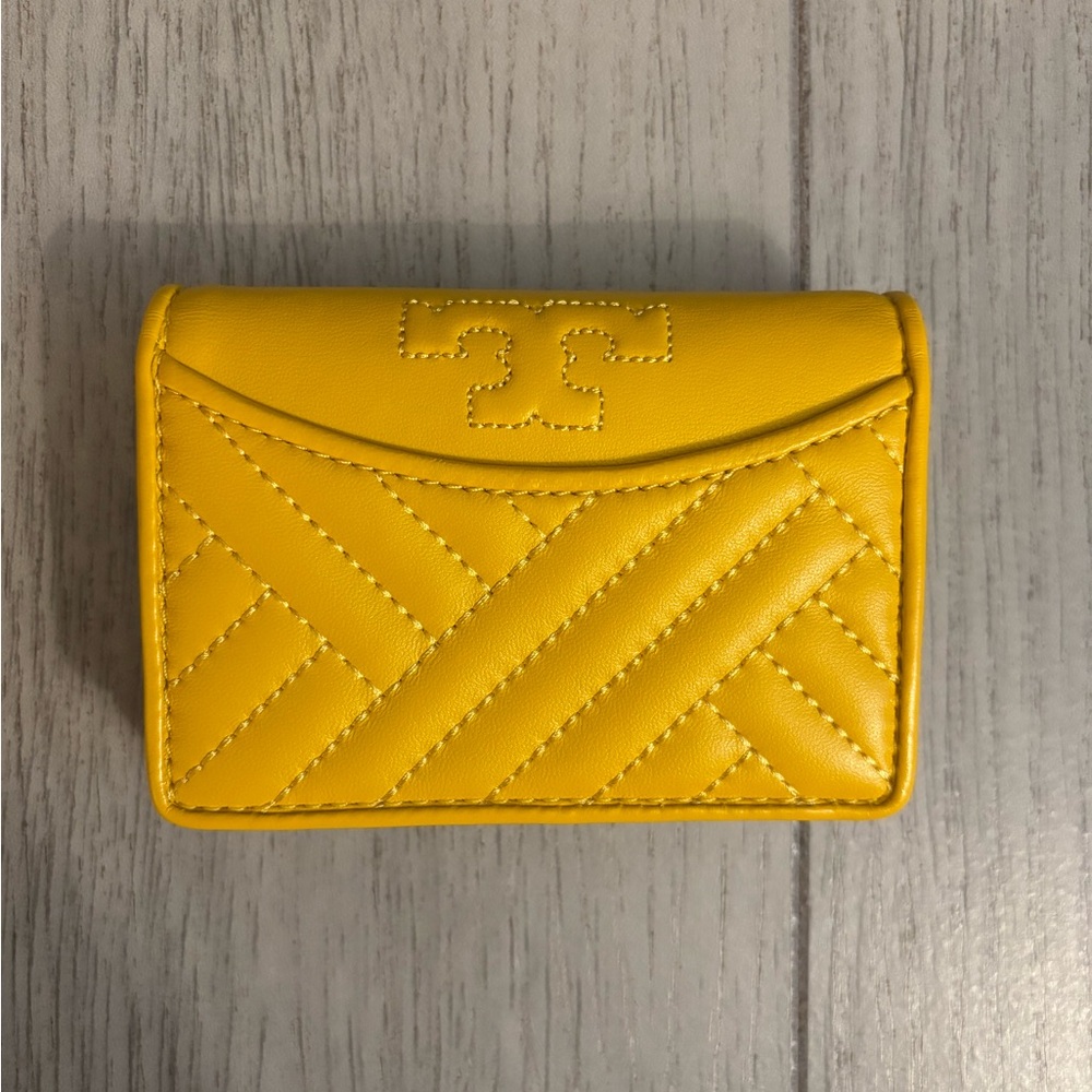 Yellow Quilted Women's Wallet - Brand Not Visible